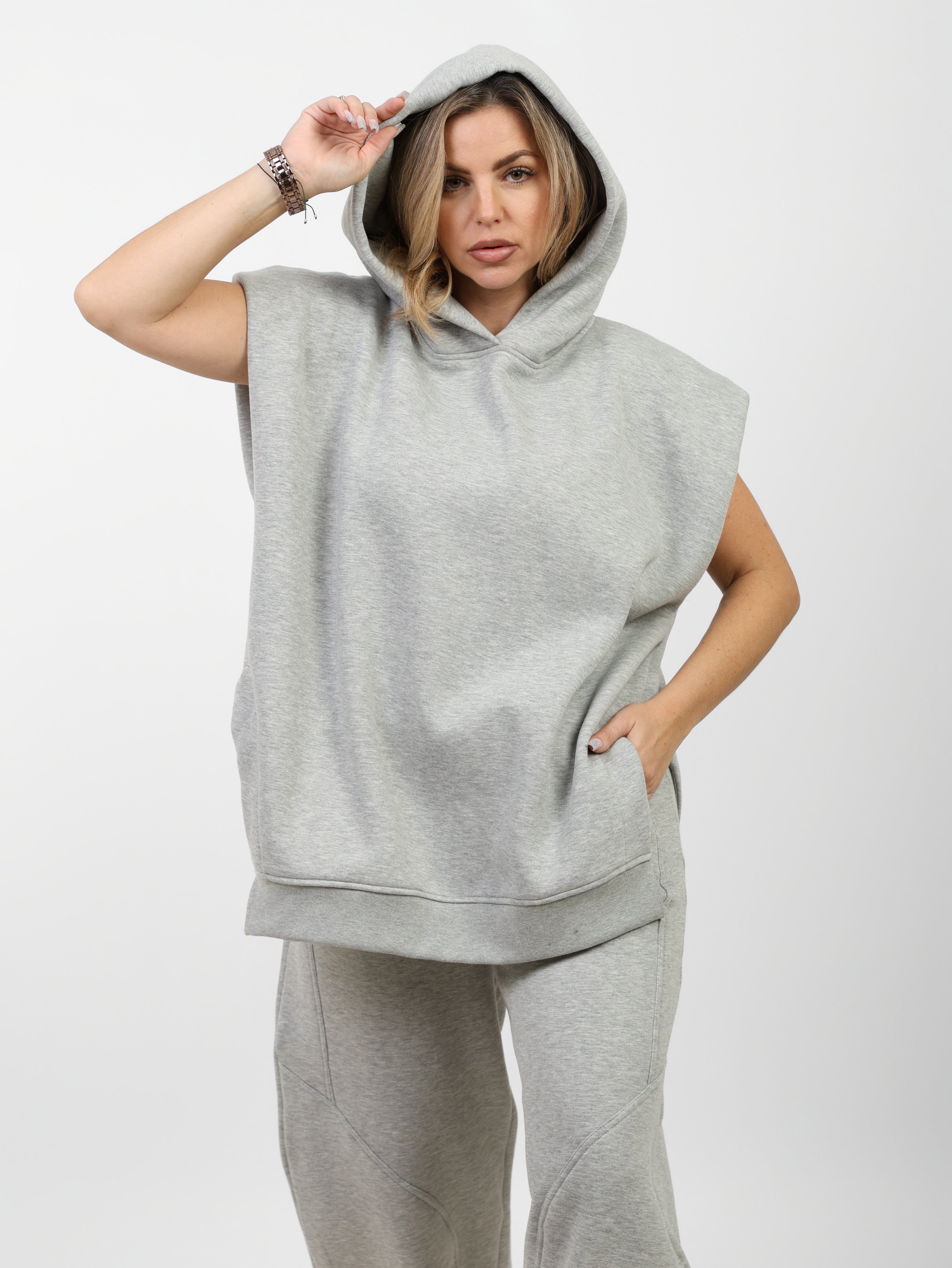 Sleeveless Edgy Sweatshirt